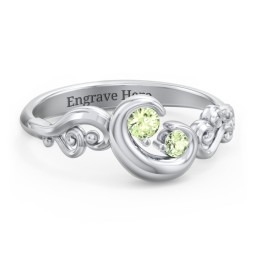 "Cradle of Love" Ring in 925 Sterling Silver with Peridot