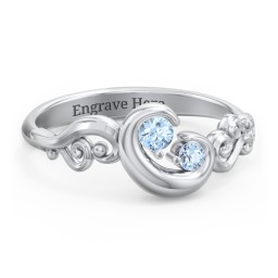"Cradle of Love" Ring in 925 Sterling Silver with Blue Topaz
