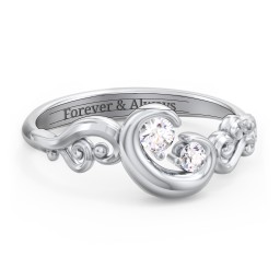"Cradle of Love" Ring in 925 Sterling Silver with Cubic Zirconia