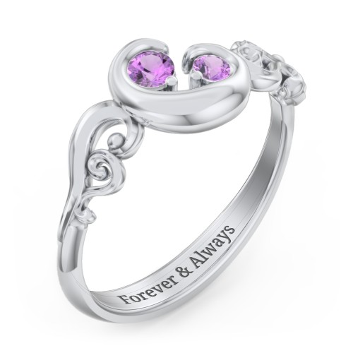 "Cradle of Love" Ring – Sterling Silver with Amethyst