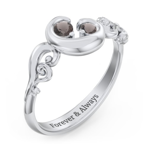 "Cradle of Love" Ring – Sterling Silver with Smokey Quartz