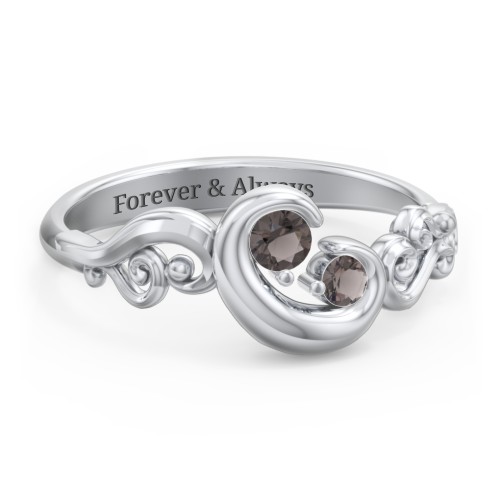 "Cradle of Love" Ring – Sterling Silver with Smokey Quartz
