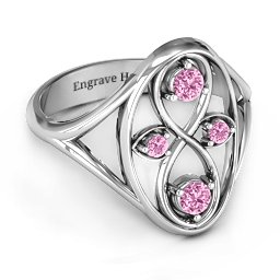 Forever Love Ring in 925 Sterling Silver with Pink Sapphire