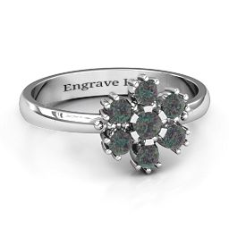 Flower Power Ring in 925 Sterling Silver with Alexandrite