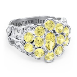 Bunches of Love Ring in 925 Sterling Silver with Citrine