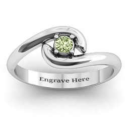 Embrace Ring in 925 Sterling Silver with Peridot