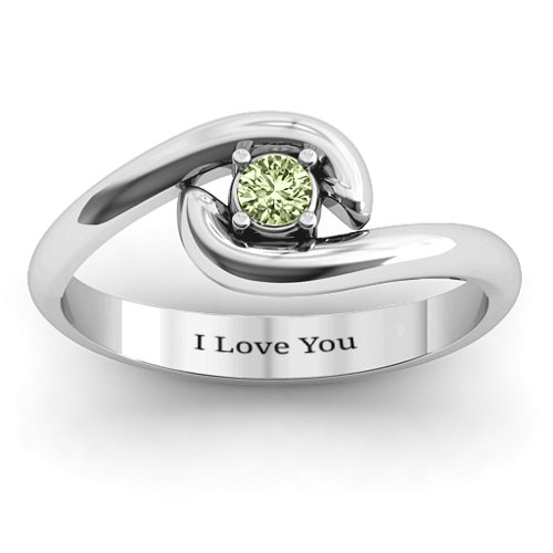 Embrace Ring – Sterling Silver with Peridot