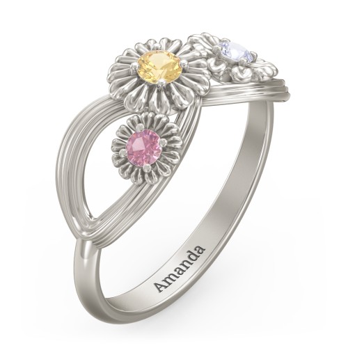 Endless Spring Infinity Ring – 10K White Gold with Citrine, Pink Tourmaline, and Lavender Premium Zirconia