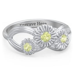Endless Spring Infinity Ring in 925 Sterling Silver with Peridot