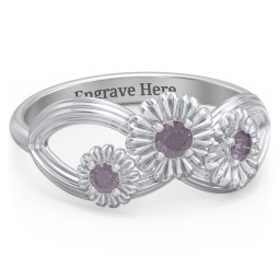 Endless Spring Infinity Ring in 925 Sterling Silver with Alexandrite