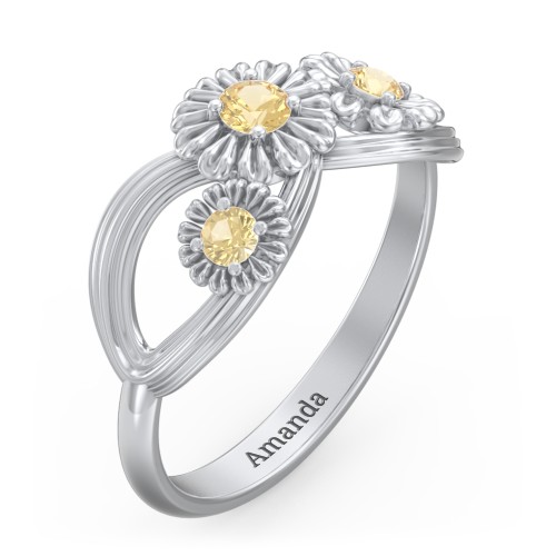 Endless Spring Infinity Ring – Sterling Silver with Citrine