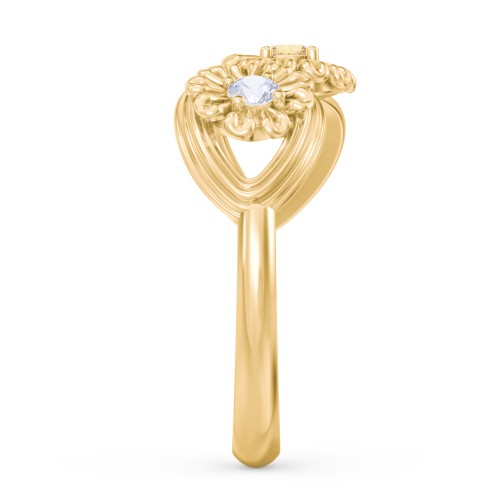 Endless Spring Infinity Ring – 10K Yellow Gold with Citrine, Pink Tourmaline, and Lavender Premium Zirconia