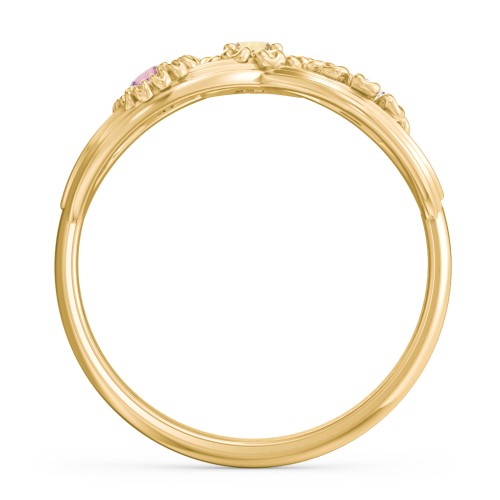Endless Spring Infinity Ring – 10K Yellow Gold with Citrine, Pink Tourmaline, and Lavender Premium Zirconia