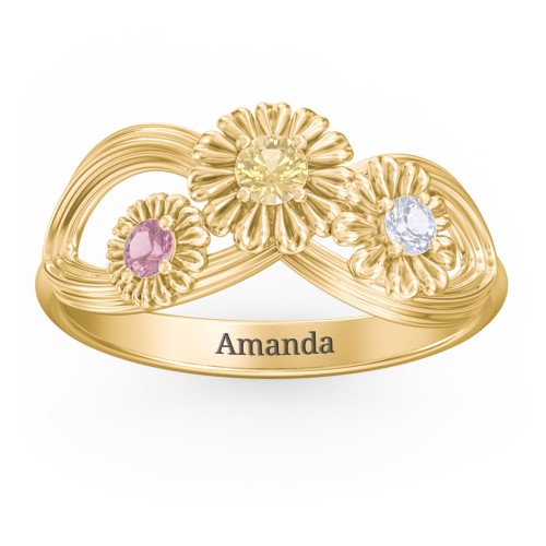 Endless Spring Infinity Ring – 10K Yellow Gold with Citrine, Pink Tourmaline, and Lavender Premium Zirconia
