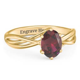 Passion Twist Ring in 18K Gold Plated Silver with Red Premium Zirconia
