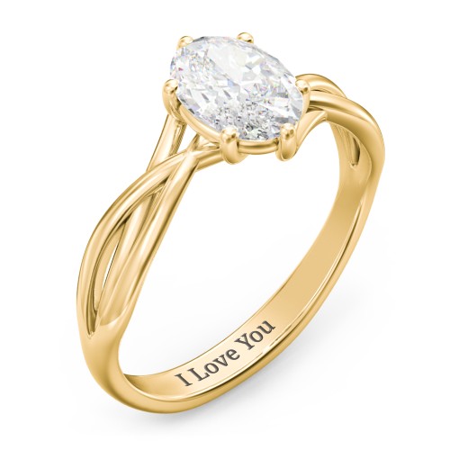 Passion Twist Ring – 10K Yellow Gold with White Premium Zirconia