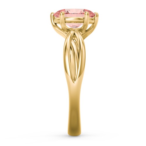 Passion Twist Ring – 18K Gold Plated Silver with Morganite