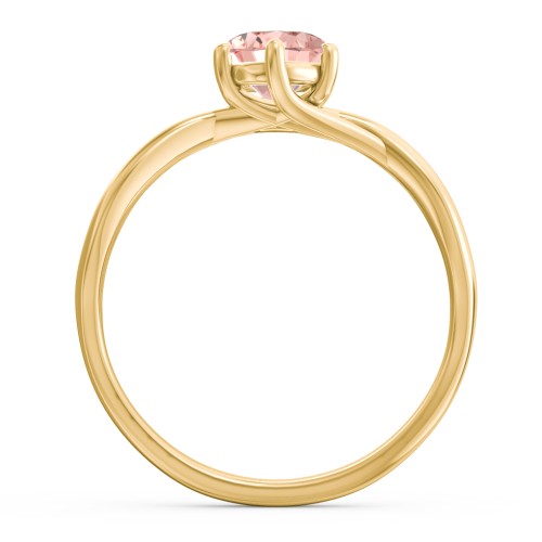 Passion Twist Ring – 18K Gold Plated Silver with Morganite