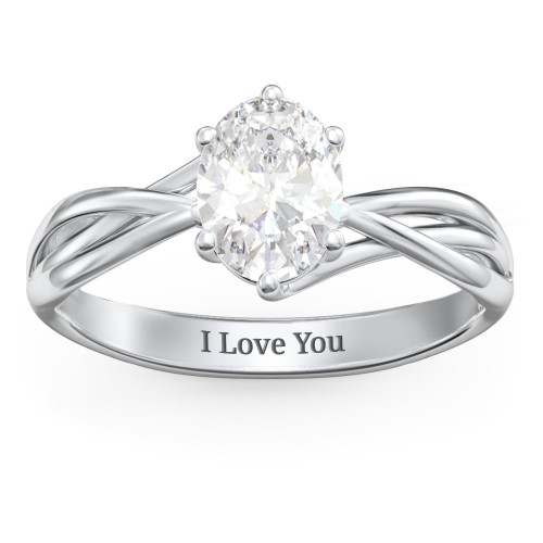 Passion Twist Ring – Sterling Silver with White Premium Zirconia