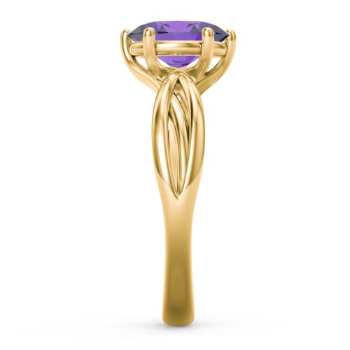 Passion Twist Ring – 18K Gold Plated Silver with Amethyst