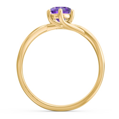 Passion Twist Ring – 18K Gold Plated Silver with Amethyst