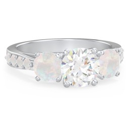 Majestic 3 Stone Eternity Ring with Accents