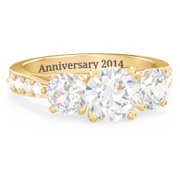 Majestic 3 Stone Eternity Ring with Accents