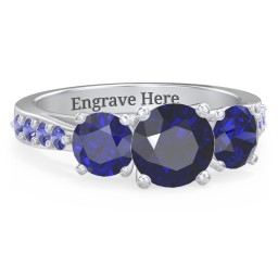 Majestic 3 Stone Eternity Ring with Accents