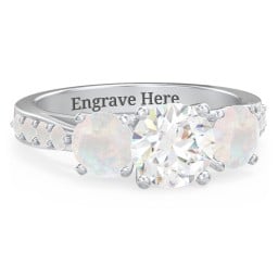 Majestic 3 Stone Eternity Ring with Accents