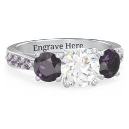 Majestic 3 Stone Eternity Ring with Accents