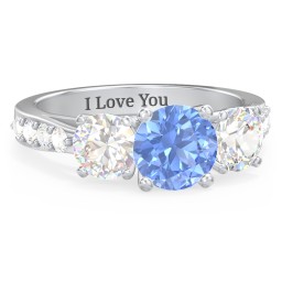 Majestic 3 Stone Eternity Ring with Accents