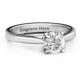 Royal Tulip Ring with Bezel Collar Stone in 925 Sterling Silver with White Premium Zirconia and Smokey Quartz