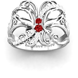 Glimmering Butterfly Ring