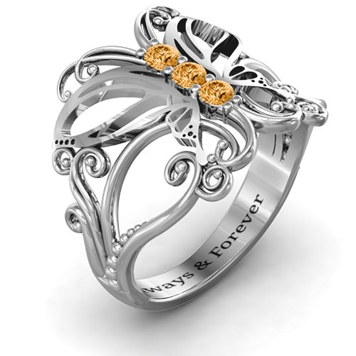 Precious Butterfly Ring – Sterling Silver with Citrine