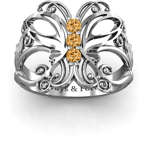 Precious Butterfly Ring – Sterling Silver with Citrine