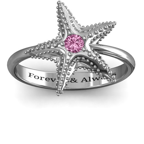 Starfish Ring – Sterling Silver with Pink Sapphire
