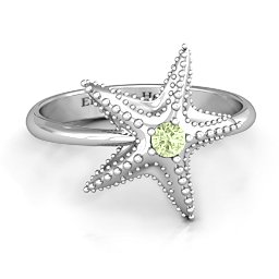 Starfish Ring in 925 Sterling Silver with Peridot