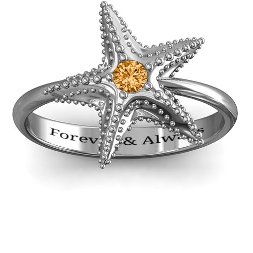 Starfish Ring – Sterling Silver with Citrine