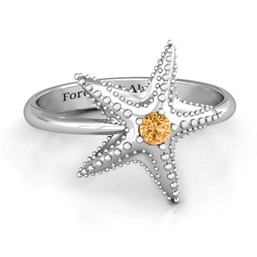 Starfish Ring – Sterling Silver with Citrine