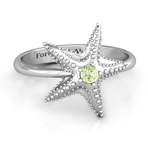 Starfish Ring – Sterling Silver with Peridot
