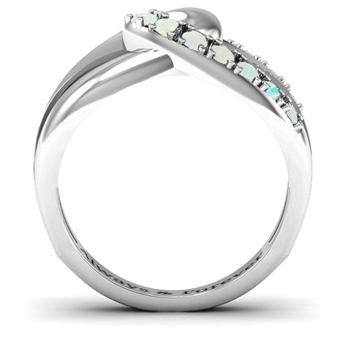 Infinity Embrace Ring – Sterling Silver with Opal