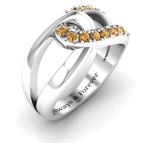 Infinity Embrace Ring – Sterling Silver with Citrine