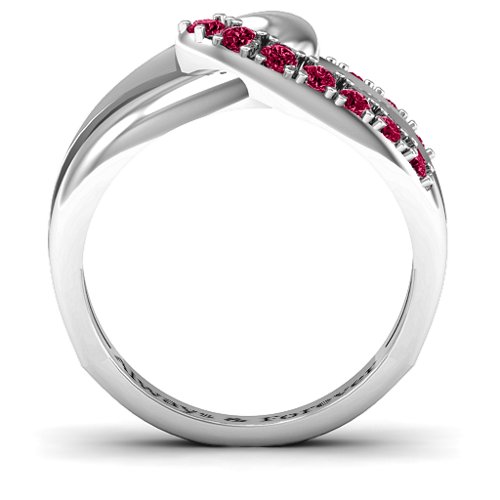 Infinity Embrace Ring – Sterling Silver with Ruby