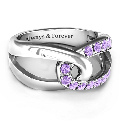Infinity Embrace Ring – Sterling Silver with Amethyst