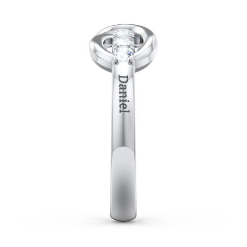 Engravable Infinity Ring with Birthstones