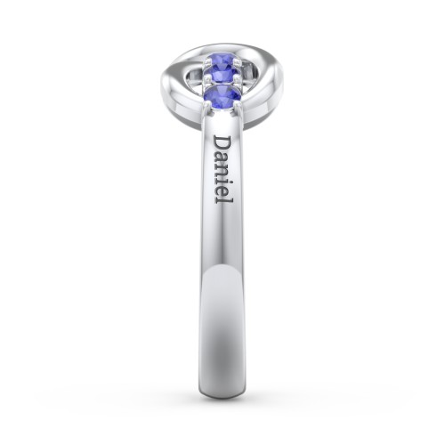 Engravable Infinity Ring with Birthstones