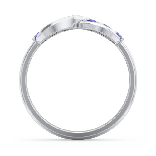Engravable Infinity Ring with Birthstones