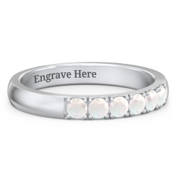 3 - 11 Gemstone Affinity Ring in 925 Sterling Silver with Opal, Pink Tourmaline, Cubic Zirconia, and Amethyst