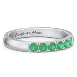 3 - 11 Gemstone Affinity Ring in 925 Sterling Silver with Emerald