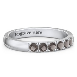 3 - 11 Gemstone Affinity Ring in 925 Sterling Silver with Smokey Quartz, Pink Tourmaline, Cubic Zirconia, and Amethyst